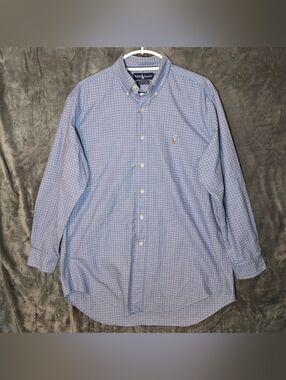 Ralph Lauren Light Blue & White Micro Check Button-Down Shirt